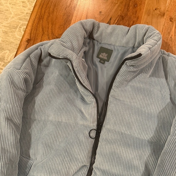 Wild Fable Corduroy Puffer Cropped Bomber Jacket with Zipper and Pockets Size L - Picture 5 of 14